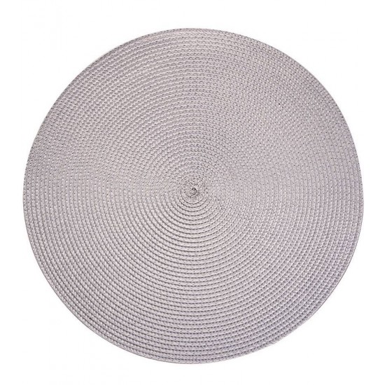 Lugar Americano 38cm Redondo De Poliester Fresno Aspiral Cinza 
